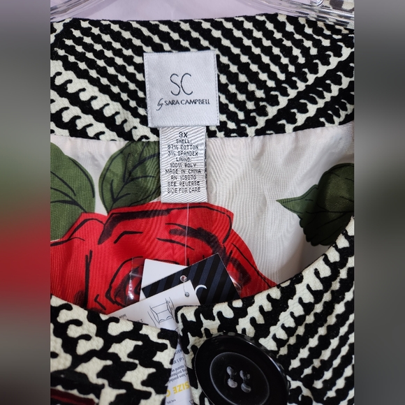 Sara Campbell Open Jacket Black & White, size 3X - Picture 10 of 12